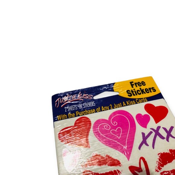 American Greetings Valentine’s Day Stickers Just A Kiss Hugs Hearts Vintage 90s - Picture 4 of 4